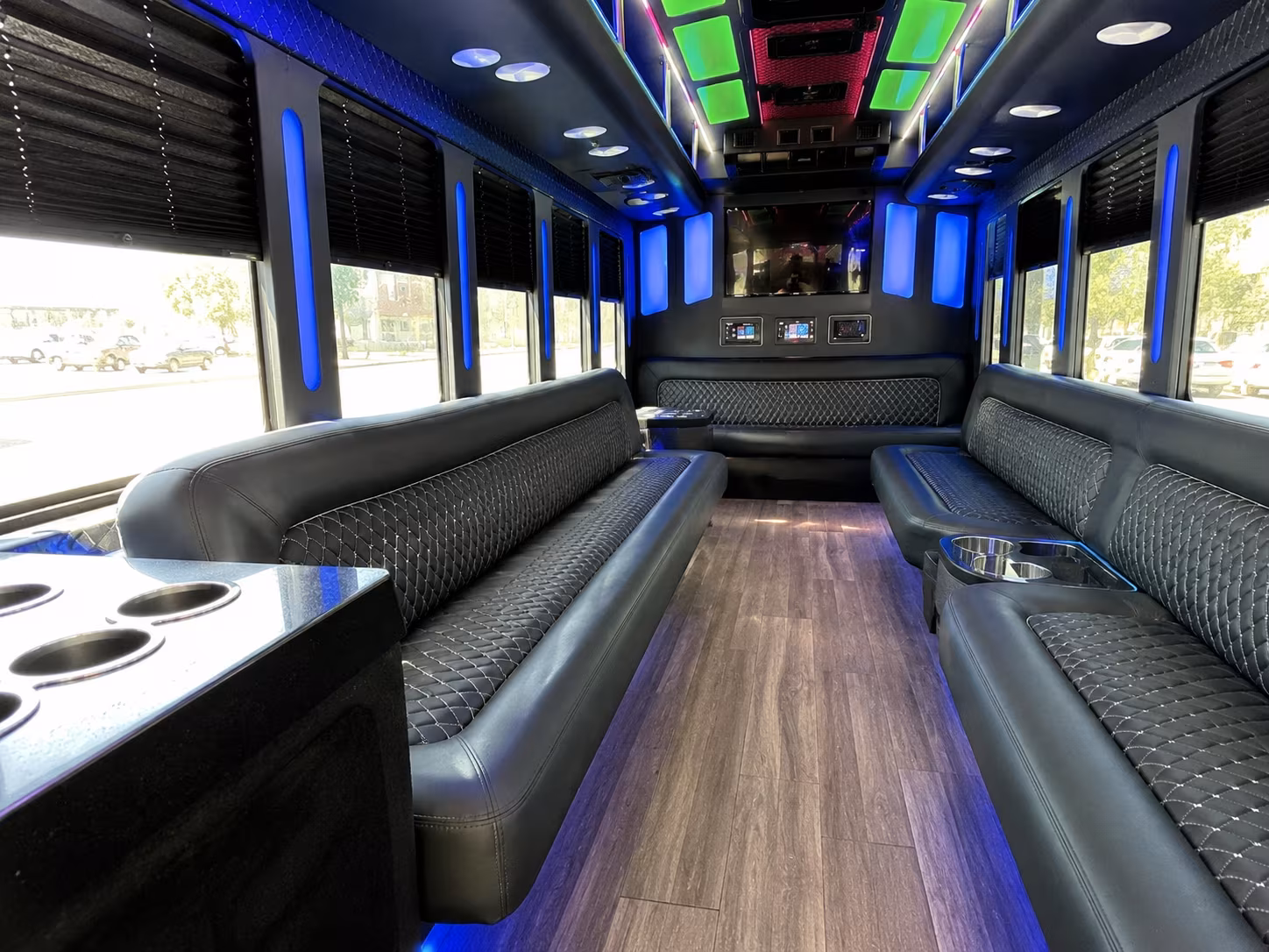 st cloud 15 passenger party bus inside