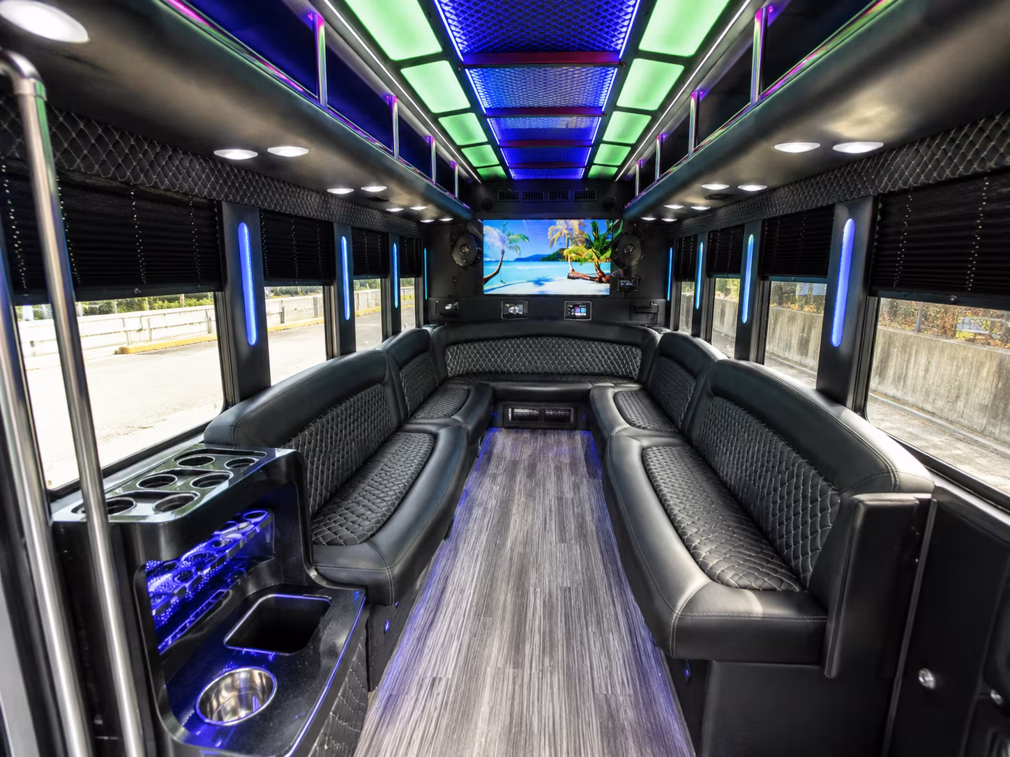 st cloud 18 passenger party bus inside