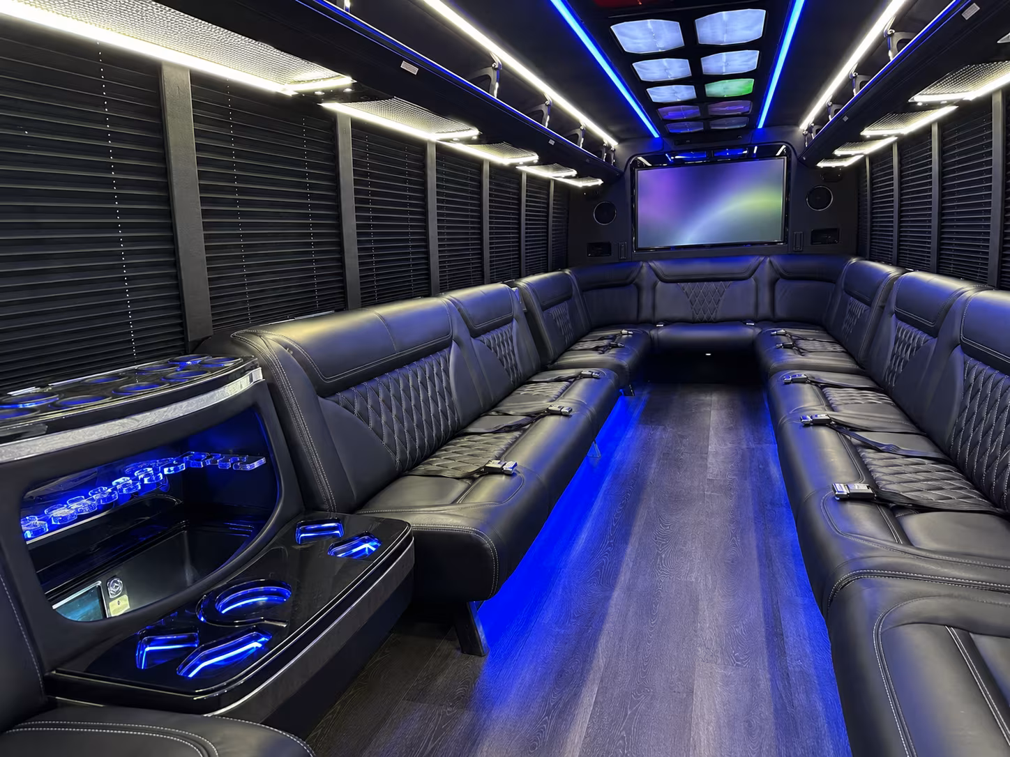 st cloud 20 passenger party bus inside